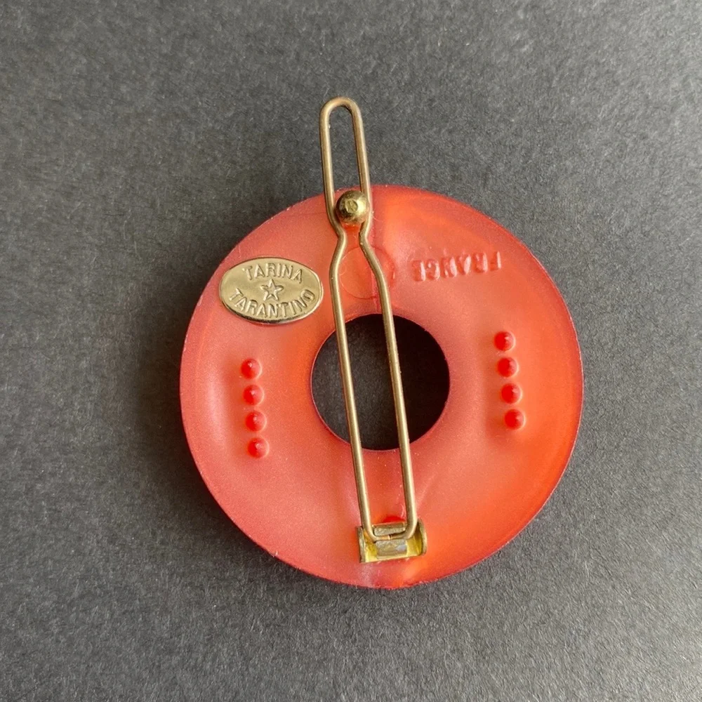 Tarina Tarantino Orange & Yellow Round Hair clip